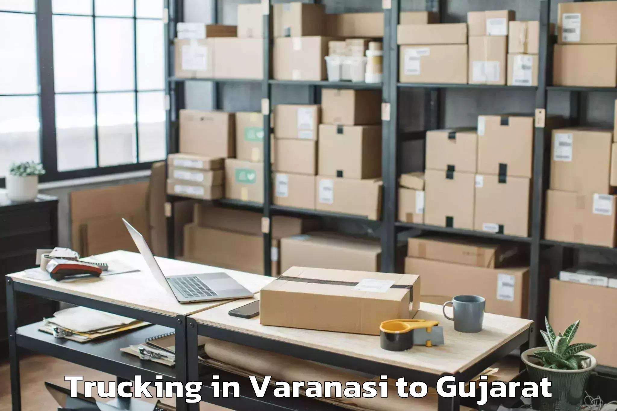 Reliable Varanasi to Porbandar Airport Pbd Trucking